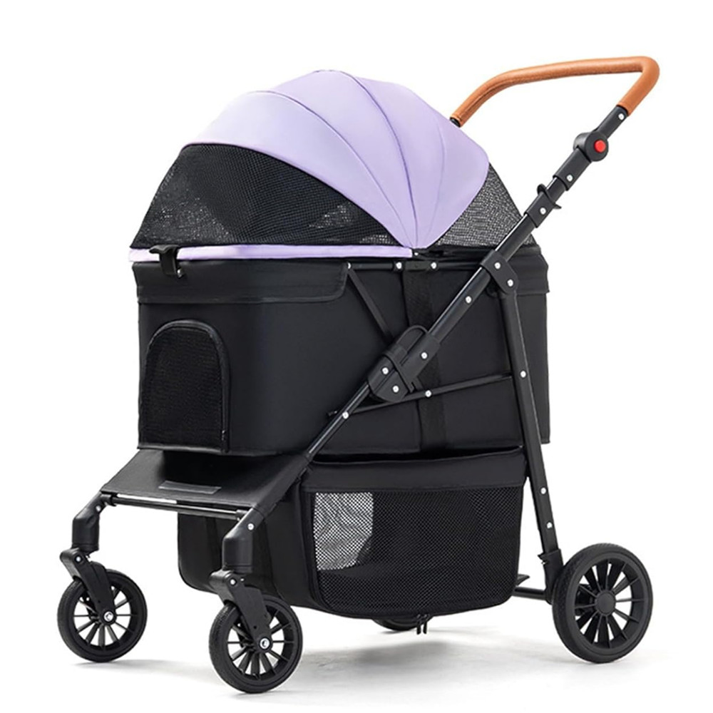Pet Stroller Removable Cushion & Reflective Strips for Small Medium Dogs Cats