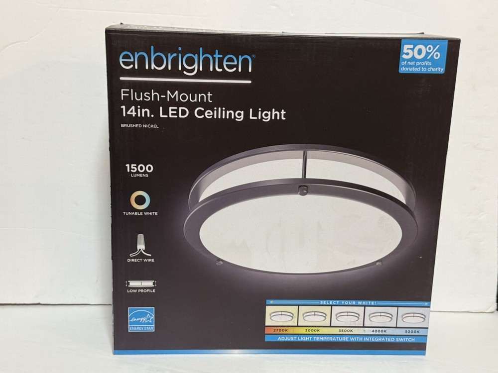 ✔️NEW LowProfile ✔️Flush Mount 14 in LED Ceiling Light✔️ 5 Adjustable Light Temp