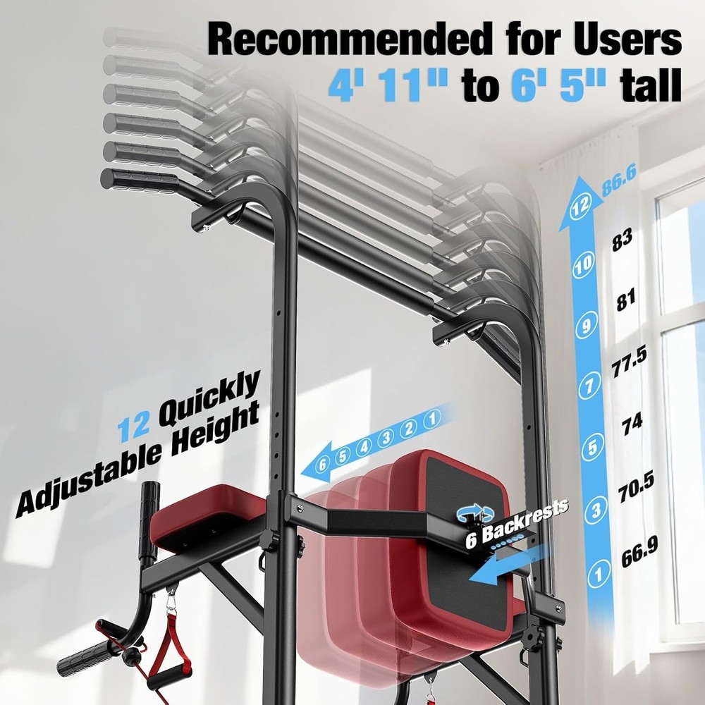 Pull Up Bar Free Standing for Multi-Function Home Gym Strength, Pull Up Dip S...