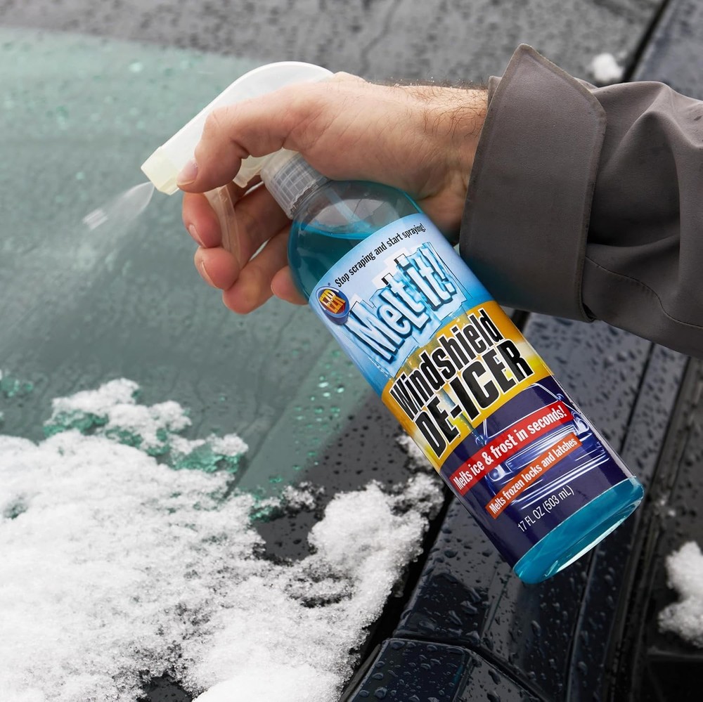 Quick Action 17 Fl Oz Windshield De-Icer Spray - Cleans & Protects Glass