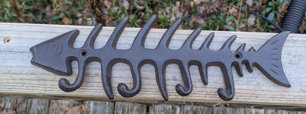 Vintage Style Fish Bone Cast Iron Wall Hooks