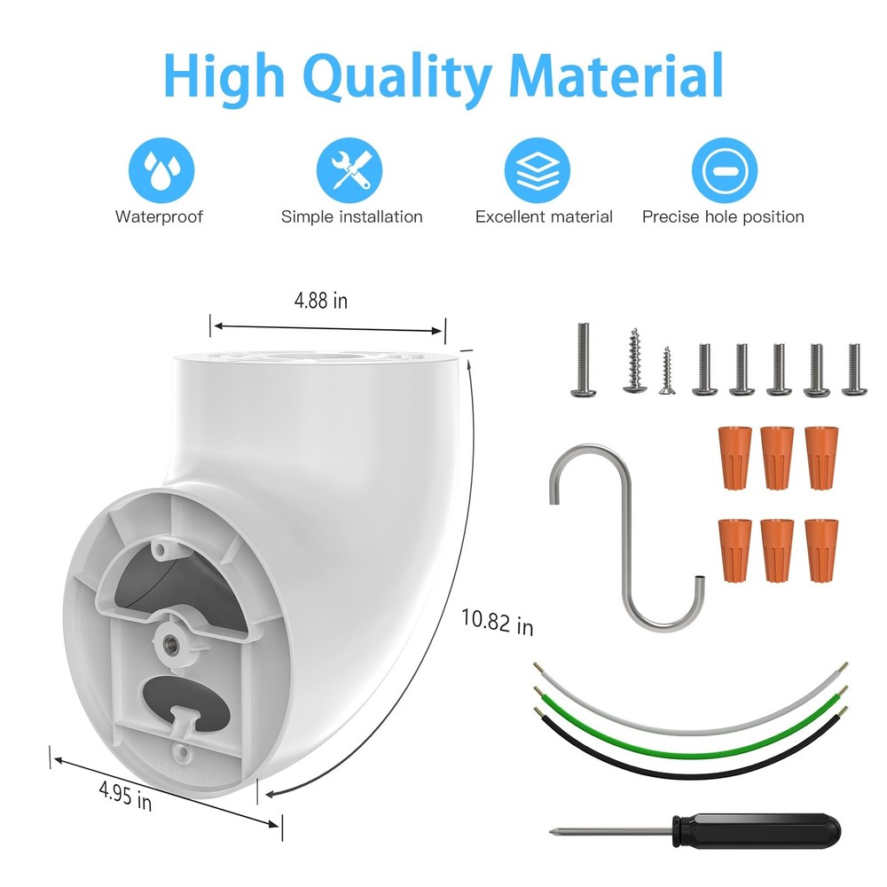 OkeMeeo Eave Mount for Ring Floodlight Cam Wired Plus/Pro, Smart White
