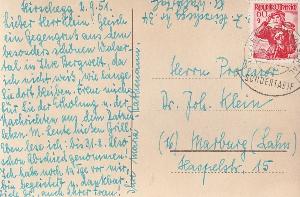 AUSTRIA: Postcard Sondertarif 1951.