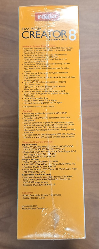 Roxio Easy Media Creator 8 New Sealed For Windows