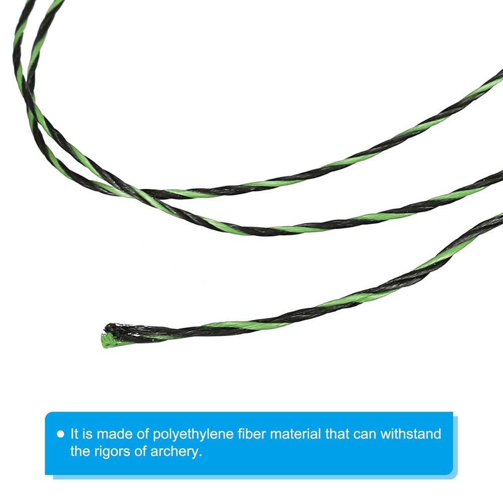 Archery Bow String Serving Thread, 0.02" Dia Bowstring Thread, Grass Green/Black