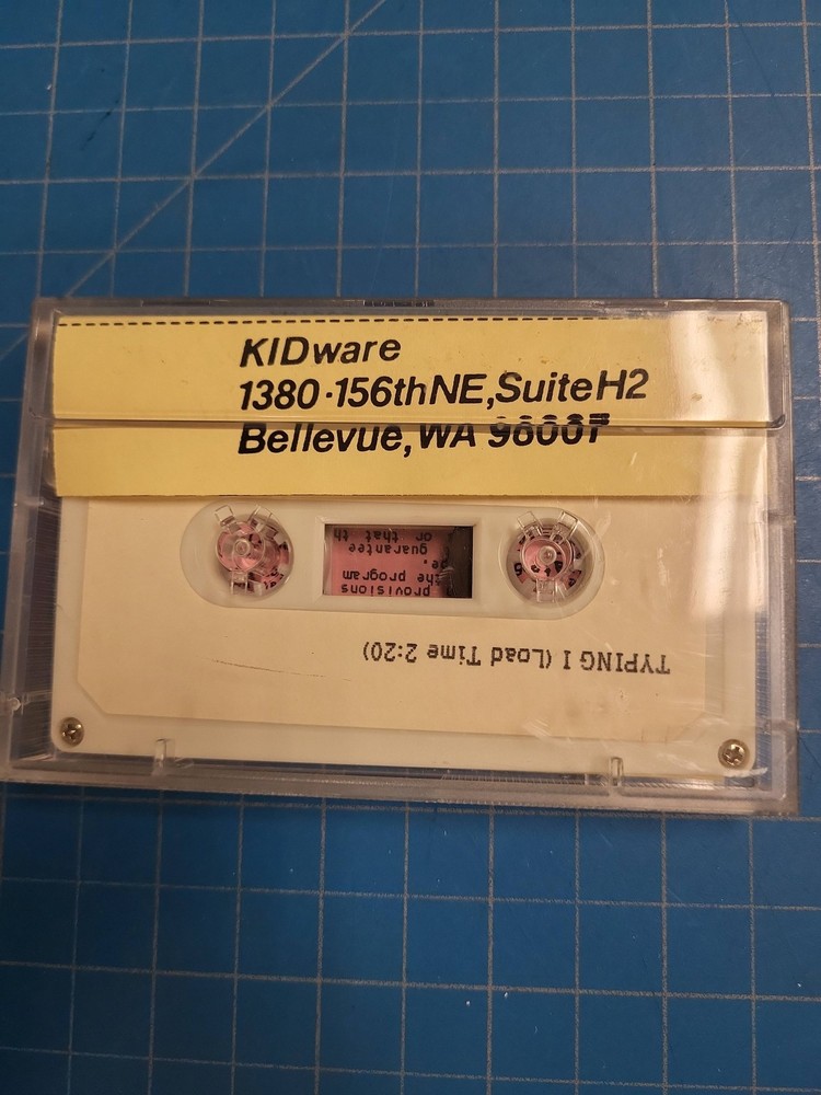 KIDware Typing I II Vintage Computer Cassette TI BASIC Software Rare Collectible