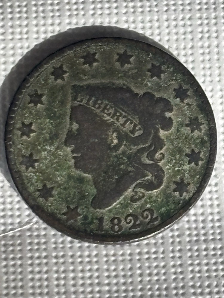 1822 Large Cent, Coronet Head Very Good