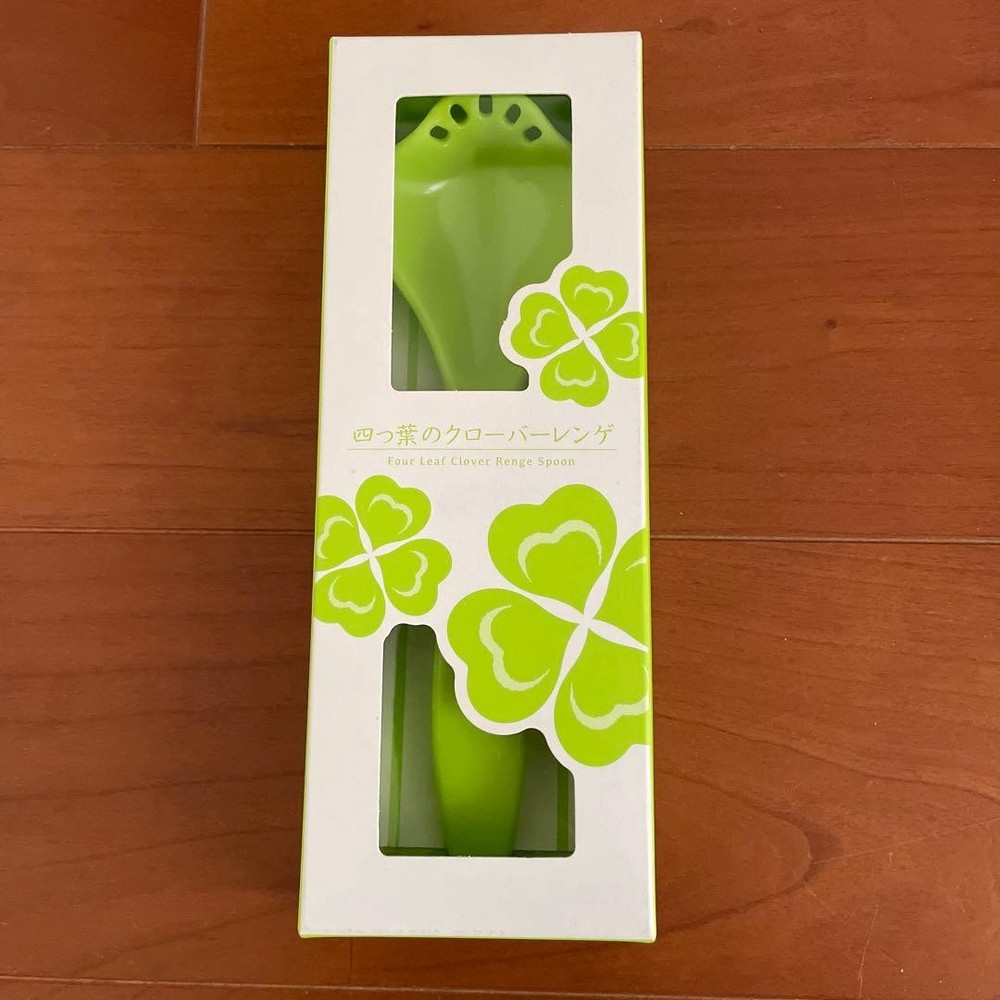 Four Leaf Clover Renge Spoon Green Plastic Clover Shape
