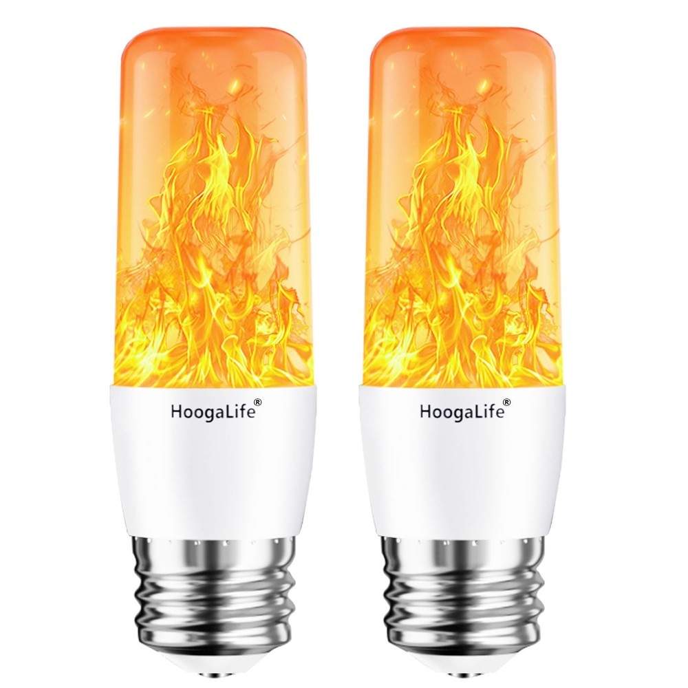Hoogalife Flame Light Bulbs, Warm Flickering Light Bulbs Effect of Real Fire, E2