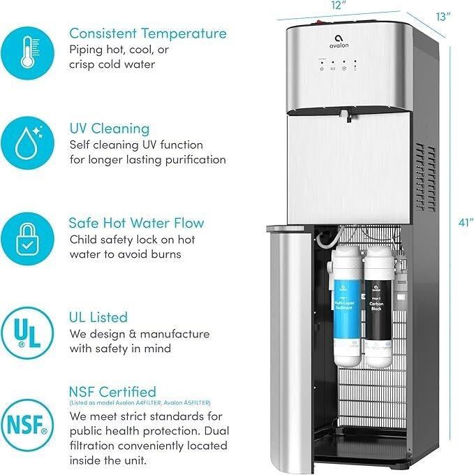 Avalon Self Cleaning Bottleless Water Cooler Water Dispenser - 3 Temperature