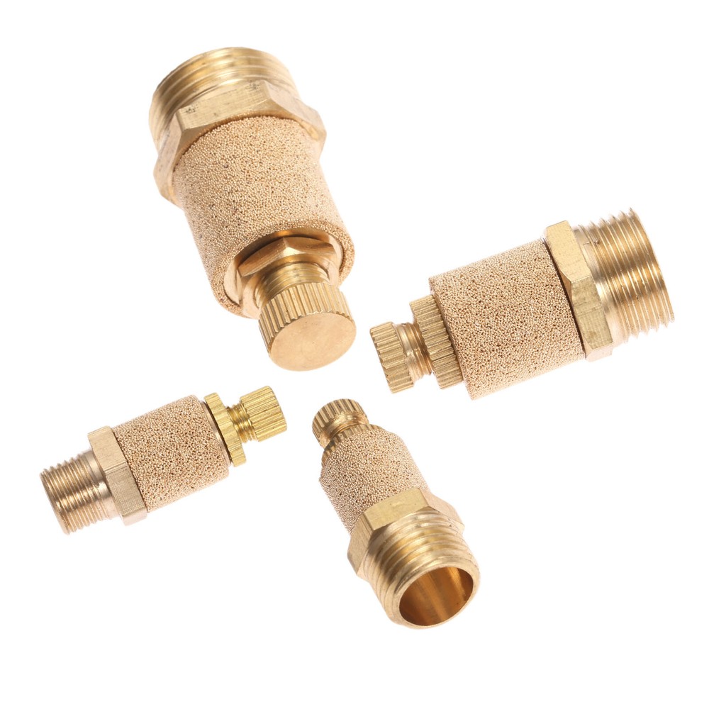 100Pcs Brass 1/8"1/4"3/8"1/2" Pneumatic Muffler Silencer Flow Speed Controller