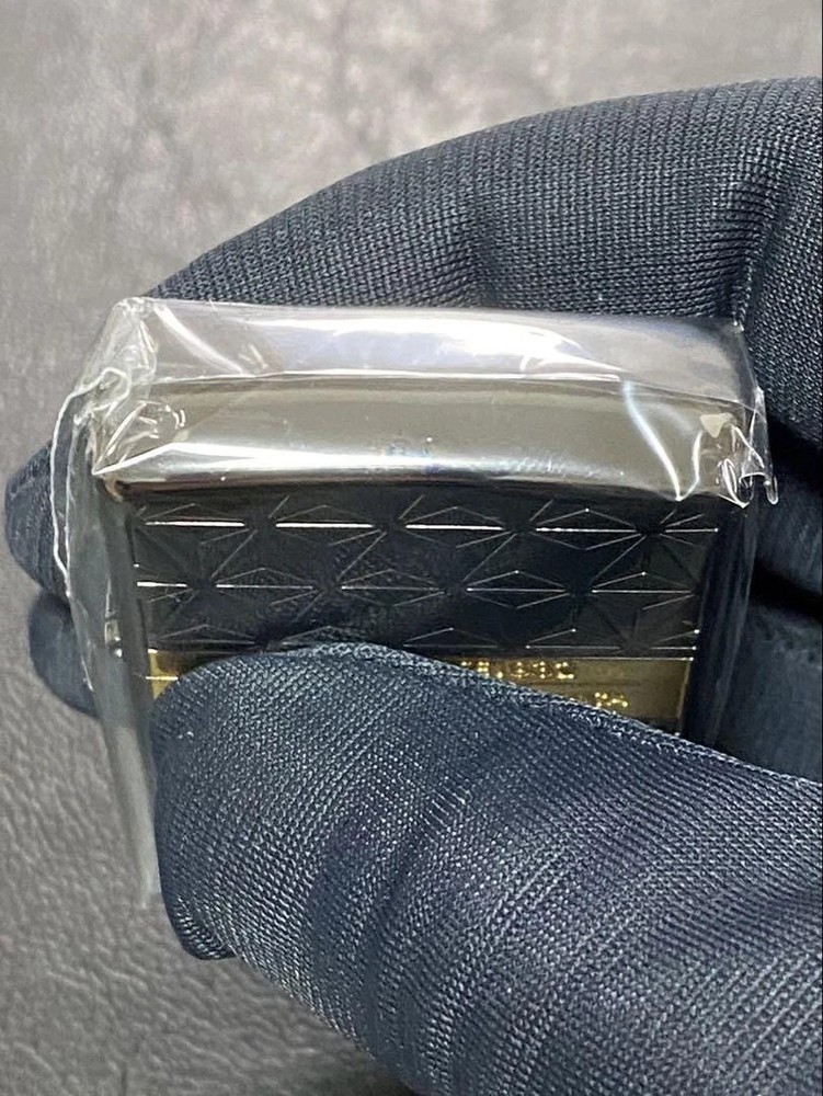 Zippo Asanoha Gold Black Etching Double Sided Processing Lighter Regular Japan