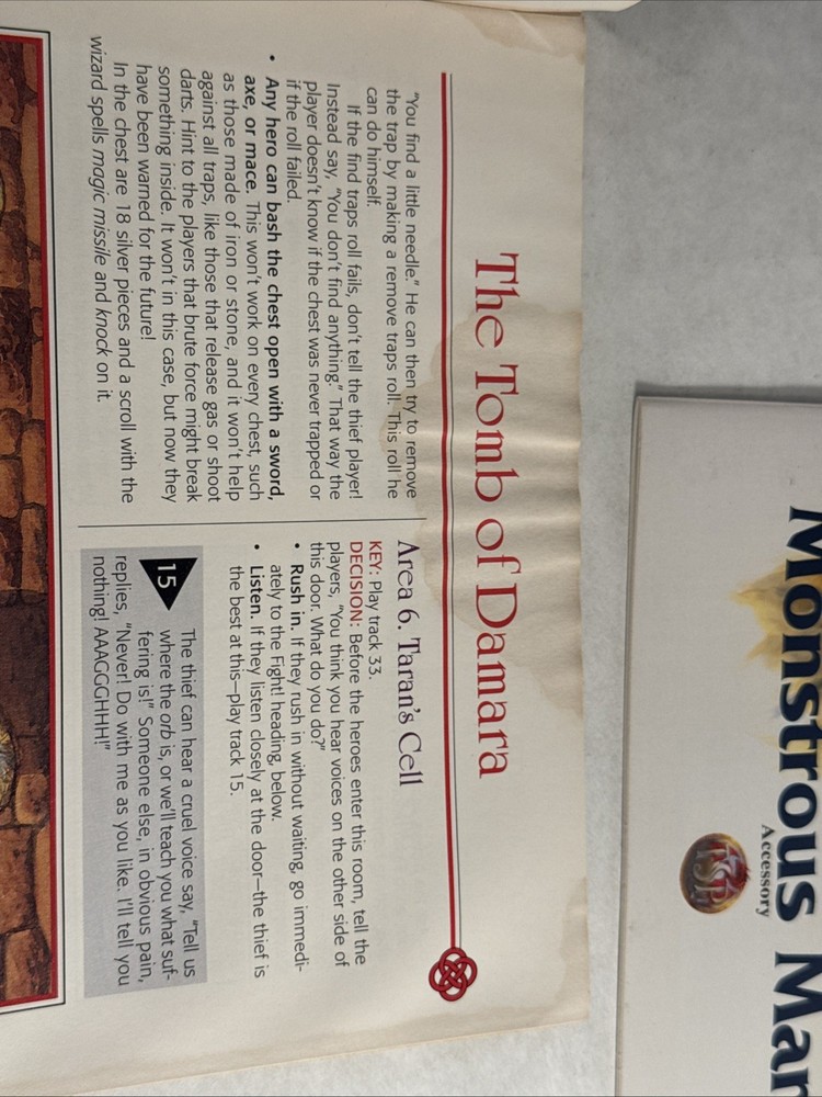 Introduction to Advanced Dungeons & Dragons TSR 1134 Incomplete