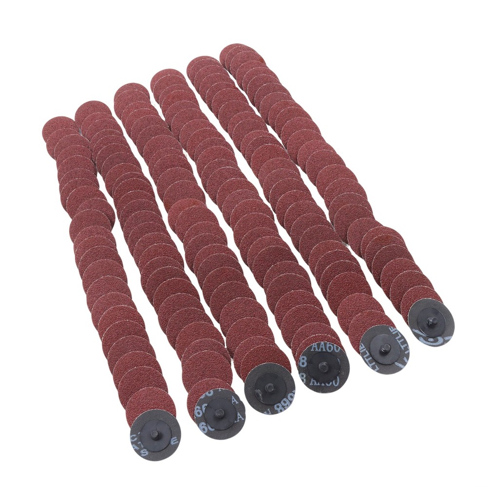 150 Pack 2" Roll Lock Die Grinder Sanding Discs 60 Grit Medium Torque Sand Discs