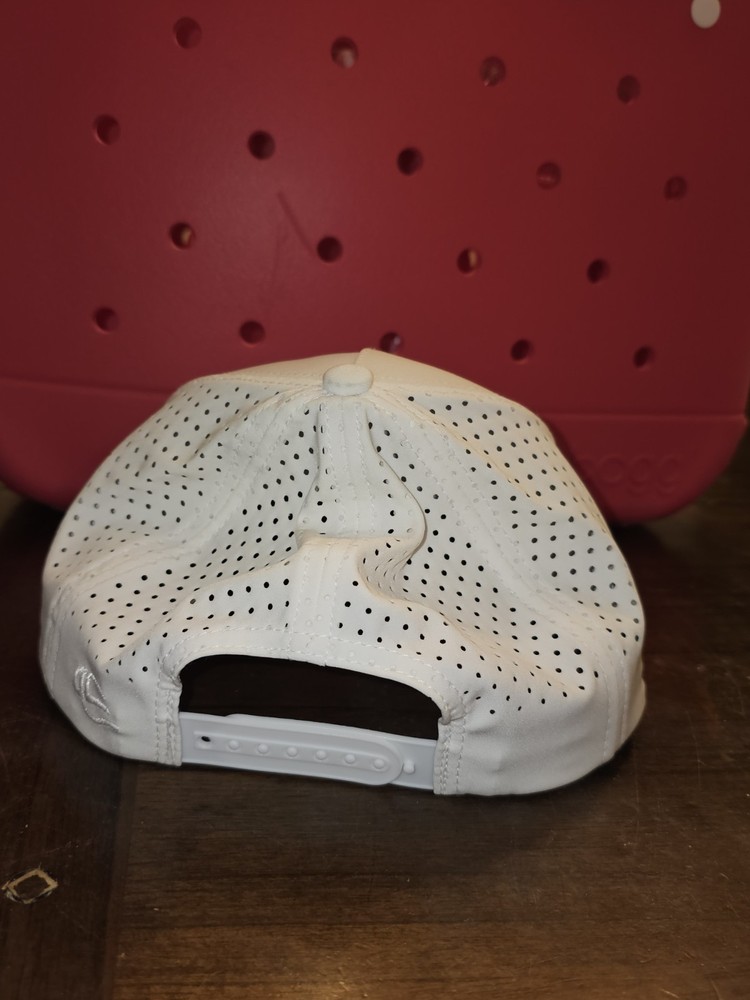 NWOT White golf adjustable cap hat upside golf logo