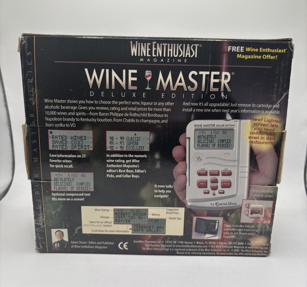 Wine Enthusiast Wine Master Deluxe Edition Excalibur Electronics