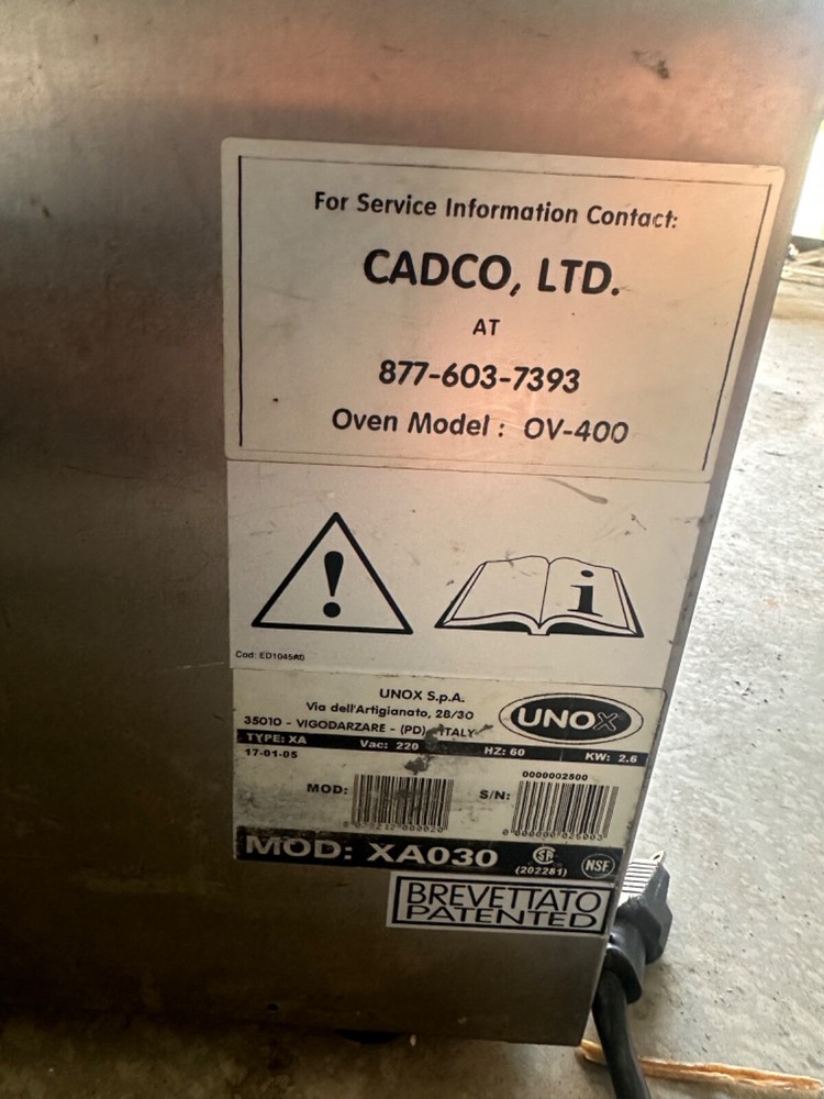 cadco convection oven model OV-400