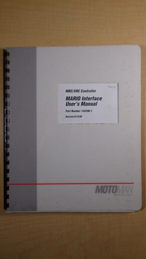 Motoman MRC/XRC Controller MARIO Interface User's Manual 134290-1 8C B1