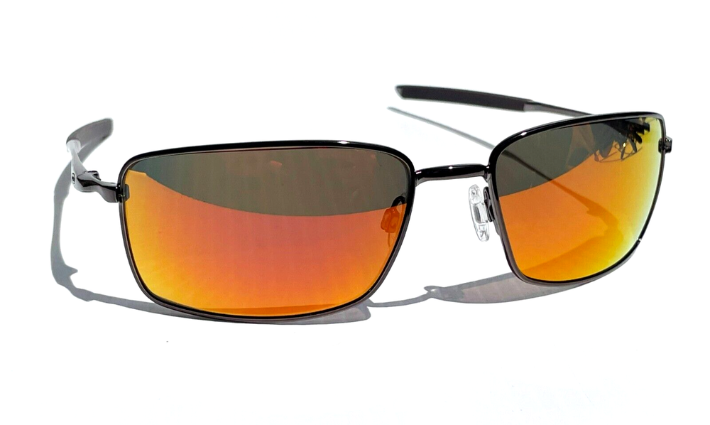 Oakley SQUARE WIRE Titanium Silver w POLARIZED Galaxy Ruby Lens Sunglass 4075
