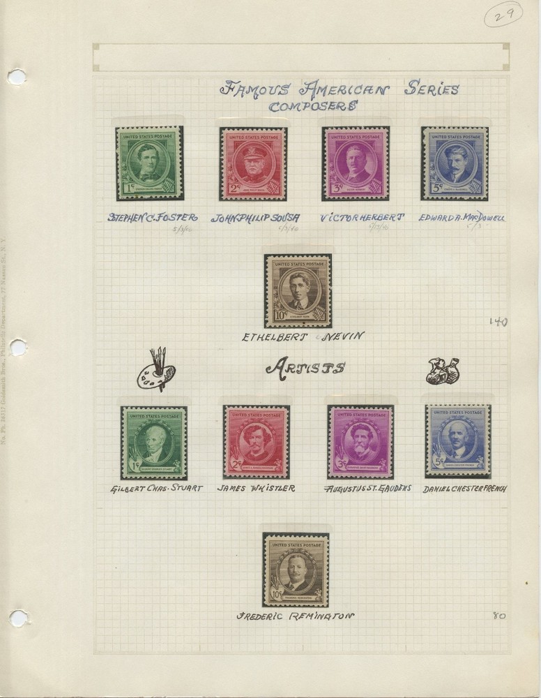 1940 FAMOUS AMERICANS, MNH & USED SETS