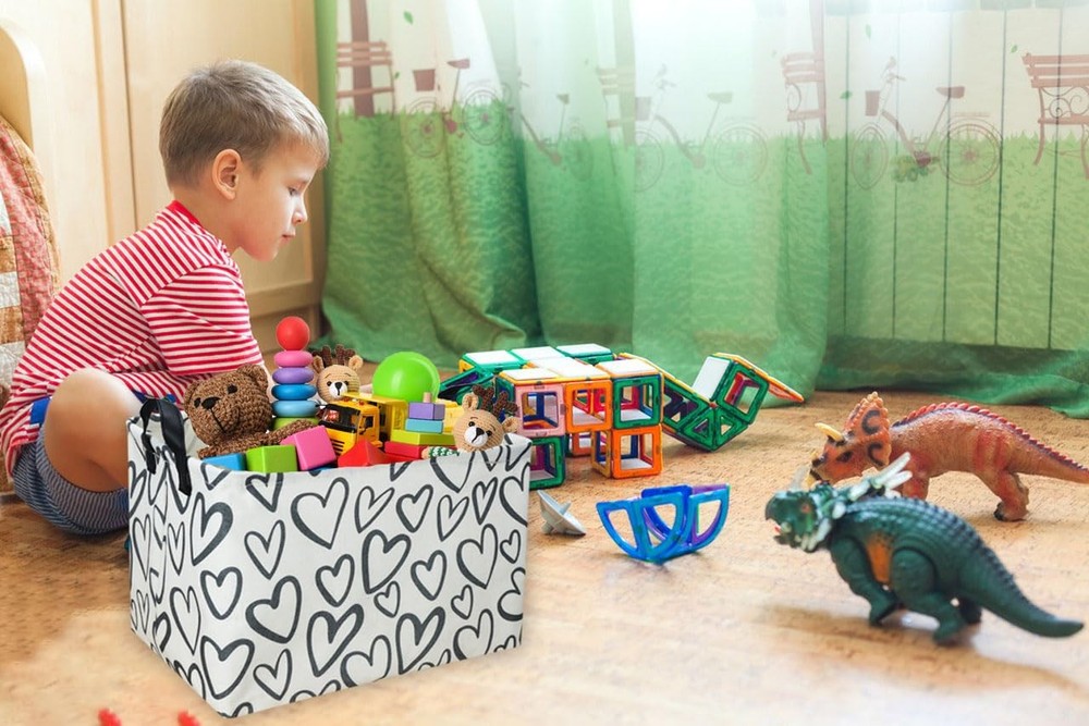 Essme Rectangular Heart Basket Gift Storage Box,Heart Storage Bins Organizer ...