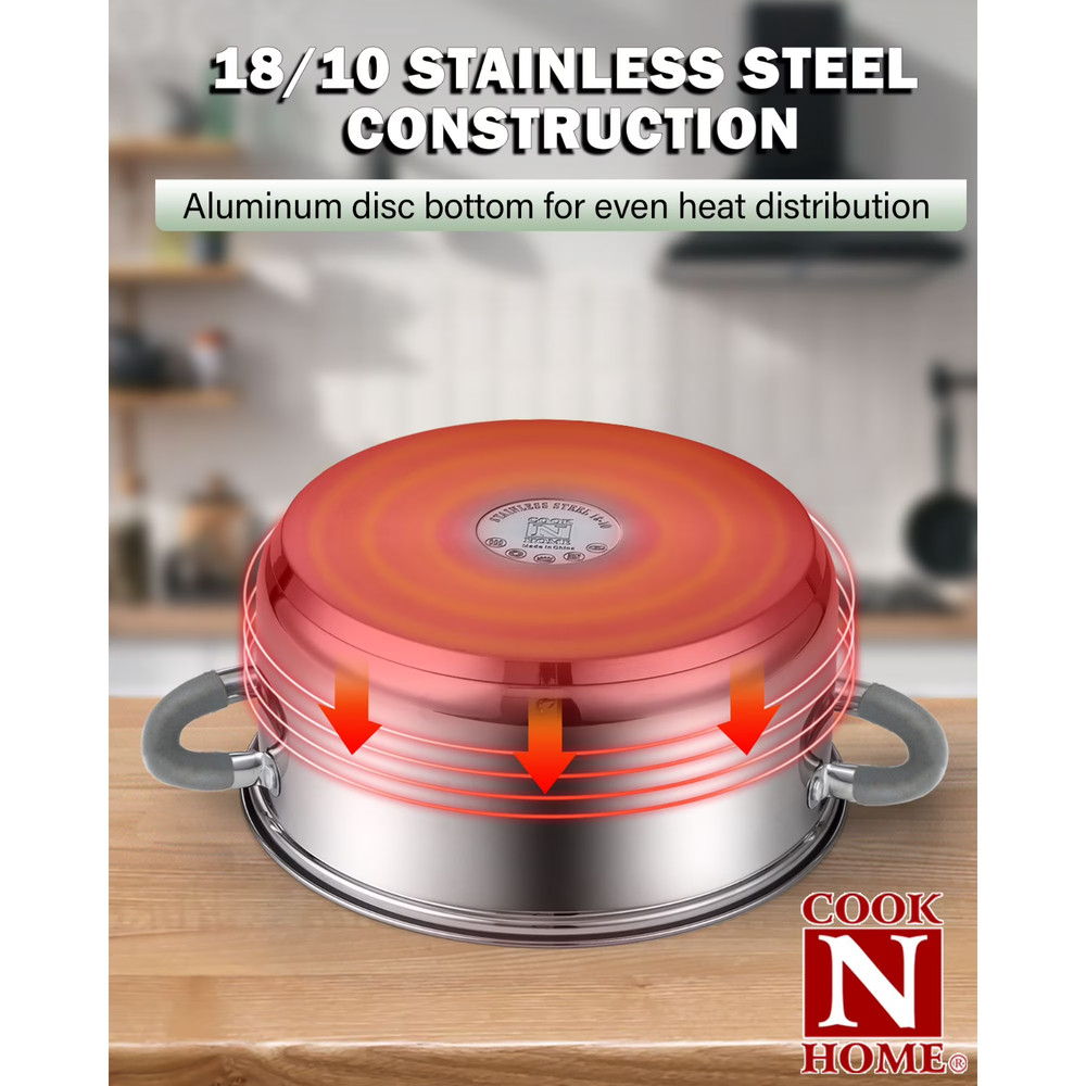 Home Kitchen Cookware Sets, 12-Piece Basic Stainless Steel Pots and Pans