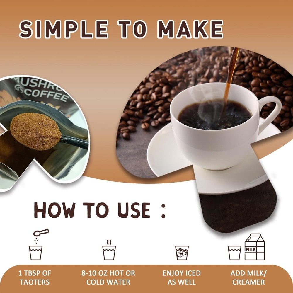 Mushroom Coffee | Enhanced Focus, Boosted Immunity, Improved Energy