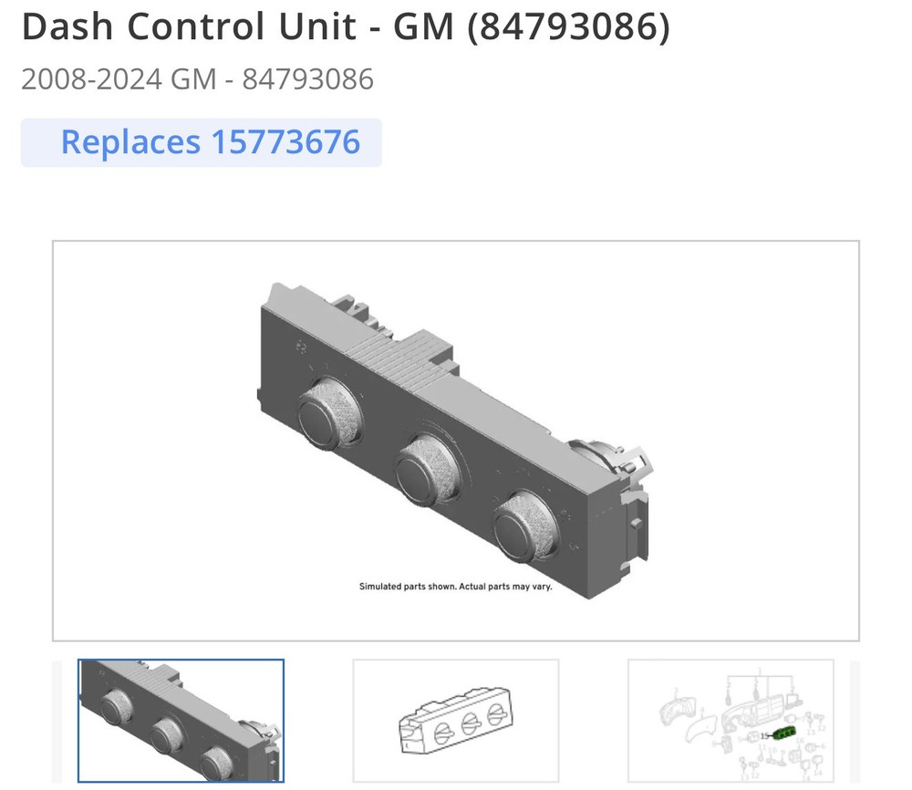 Genuine GM Dash Control Unit 15773676 OEM NEW