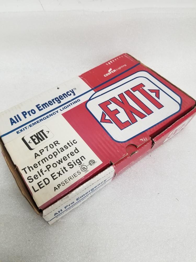 Cooper Lighting AP70R ALL PRO Emergency Exit Sign LED Thermoplastic Self-Powered