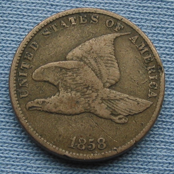 1858 Flying Eagle Cent - small letters (1C one penny)