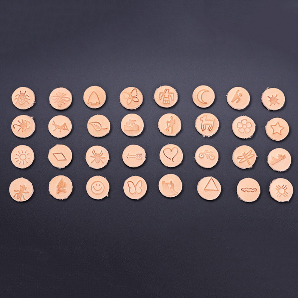 Leather craft 32pcs Indian Style Pattern Artistical Stamp Tools With Handle Set