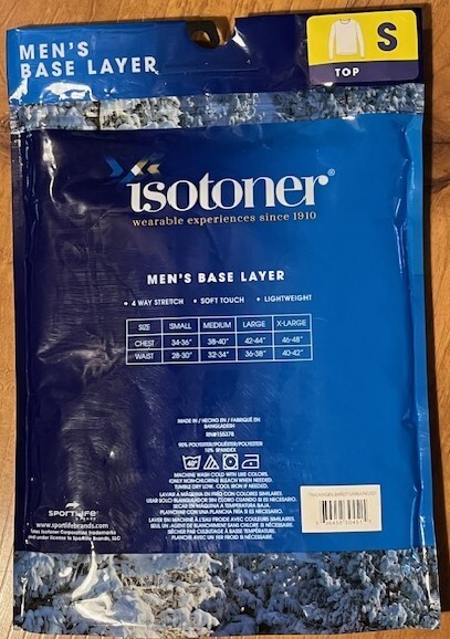 Isotoner Men's Base Layer Top - Size S - Gray - NEW