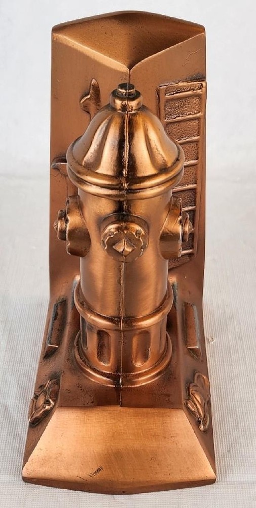 (1) Single Fireman's Fire Hydrant Bookend w/ Copper Finish - 7.25" Tall