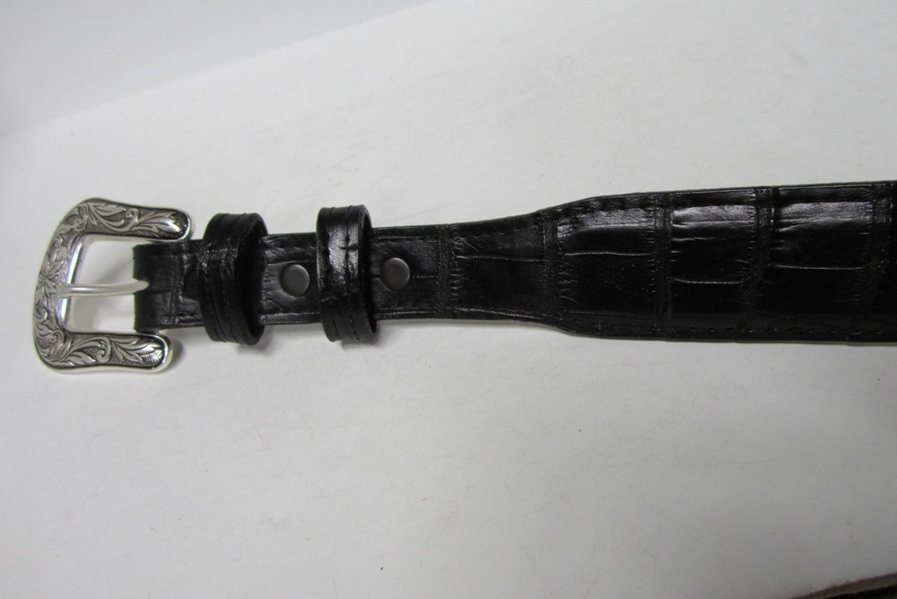 GENUINE ALLIGATOR BELTS, BLACK