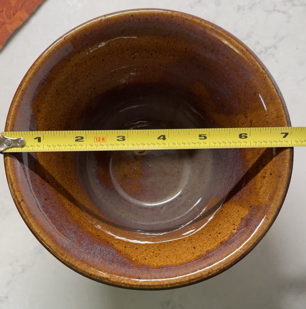 Handmade Pottery Beige Ceramic Planter Wheat Design Signed