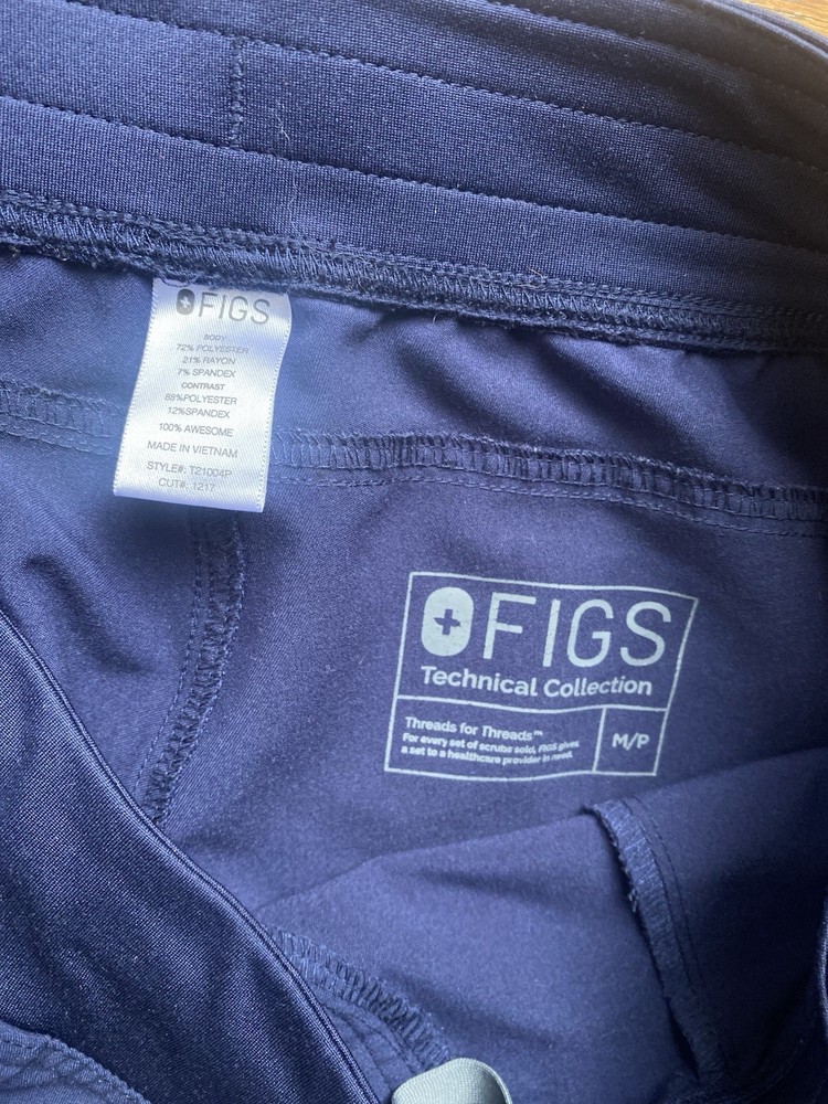 FIGS Scrub Set Navy Blue Top L Pants M Petite Technical Collection