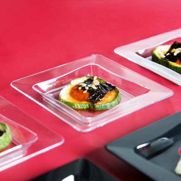 Fineline Settings B6200-CL, 3x3-Inch Clear Plastic Tiny Trays, 200/Case