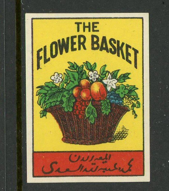 The Flower Basket Match Box Label