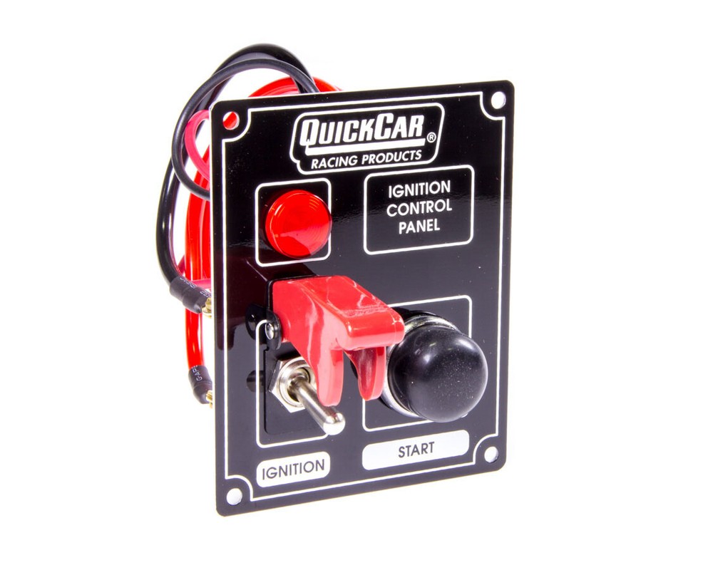 QUICKCAR 50-853 Ignition Panel Black w/ Flip Switch & Lights