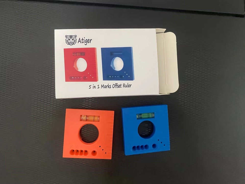 2PCS Marks Offset Ruler with Level - 5 in 1 Multifunction Ruler for Parallel Lin