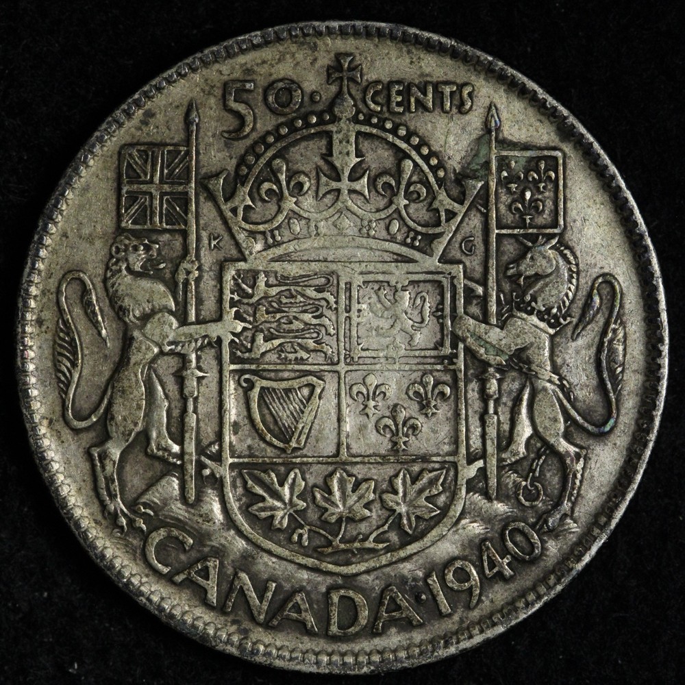 1940 Canada SILVER HALF DOLLAR 50 CENTS E357 IOU