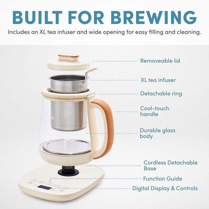 Electric Tea Maker 10 Smart Modes Temperature Control Automatic Shut-Off Infuser