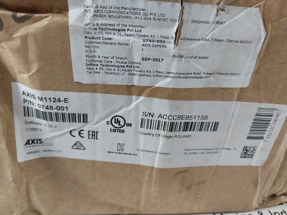 Axis communications 0748-501-03 axis m1124-e network camera