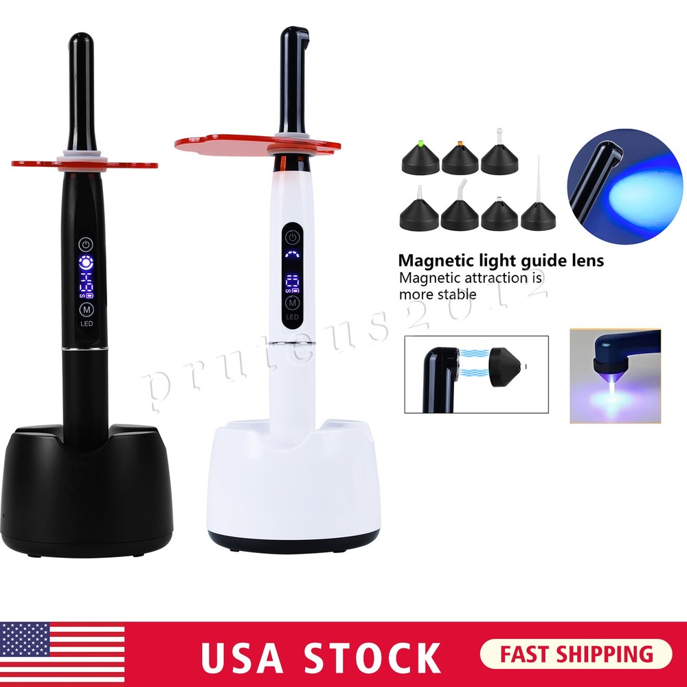 Dental Curing Light 2400mW/cm² High Power with 7 Interchangeable Lenses