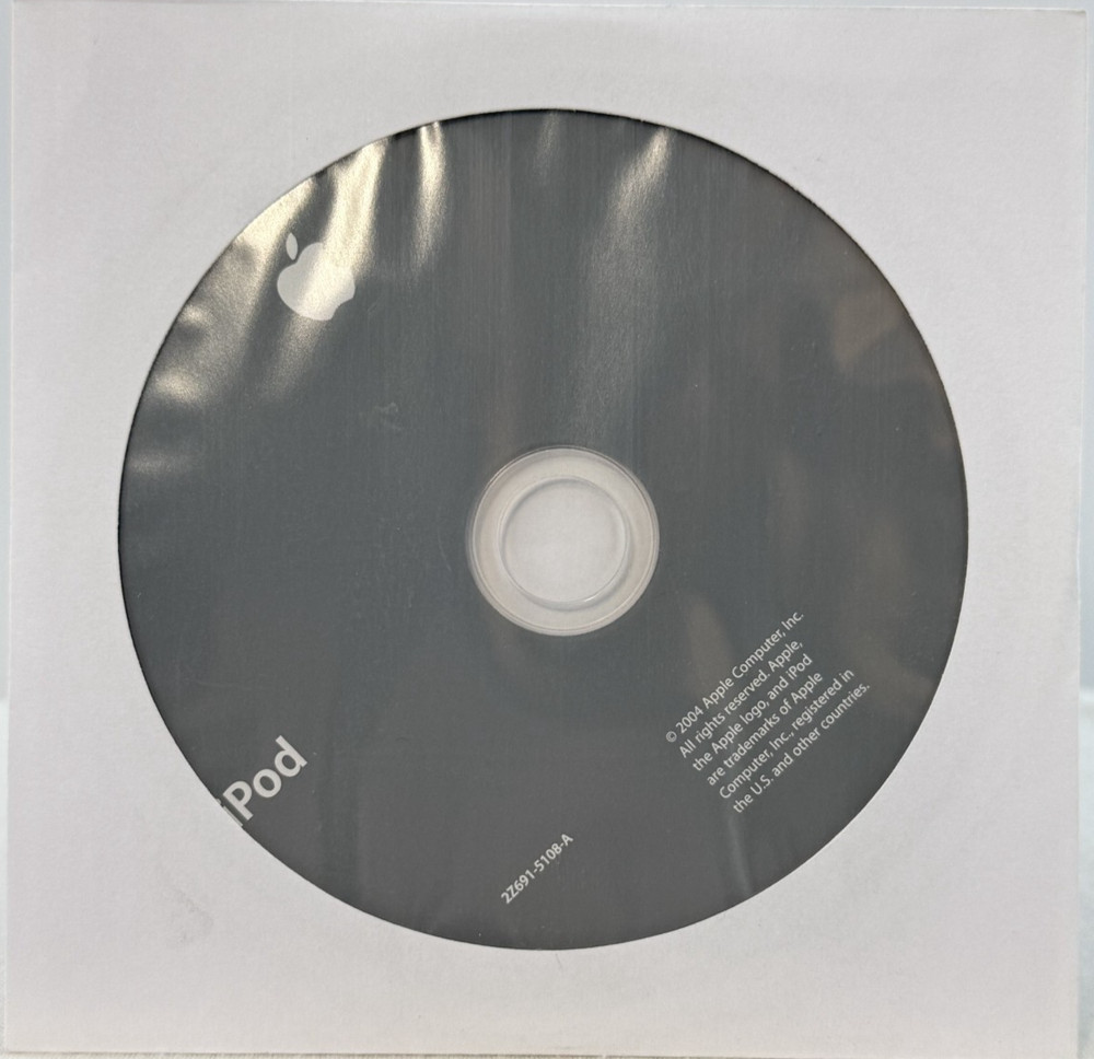 Apple 2004 iPod Setup & Software Install CD 2Z691-5108-A Rare OEM Disc