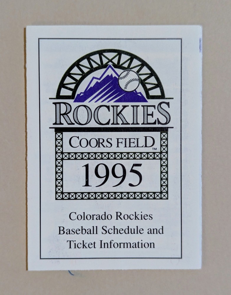 1995 Colorado Rockies Baseball Pocket Schedule MLB Jeep Eagle ⚾️⚾️