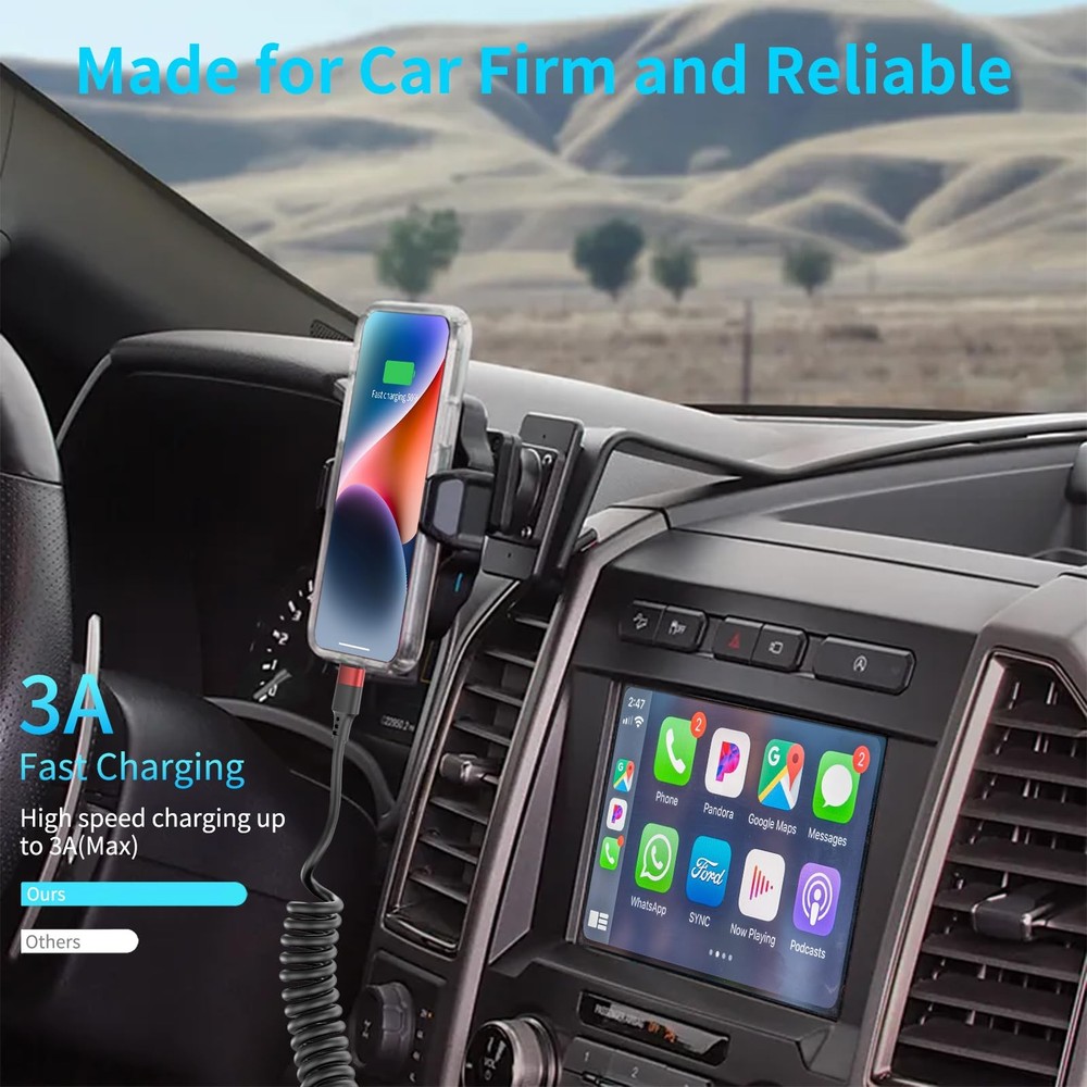 Coiled USB C Cable for Car, 2 Pack Type C Fast 3 FT, Black