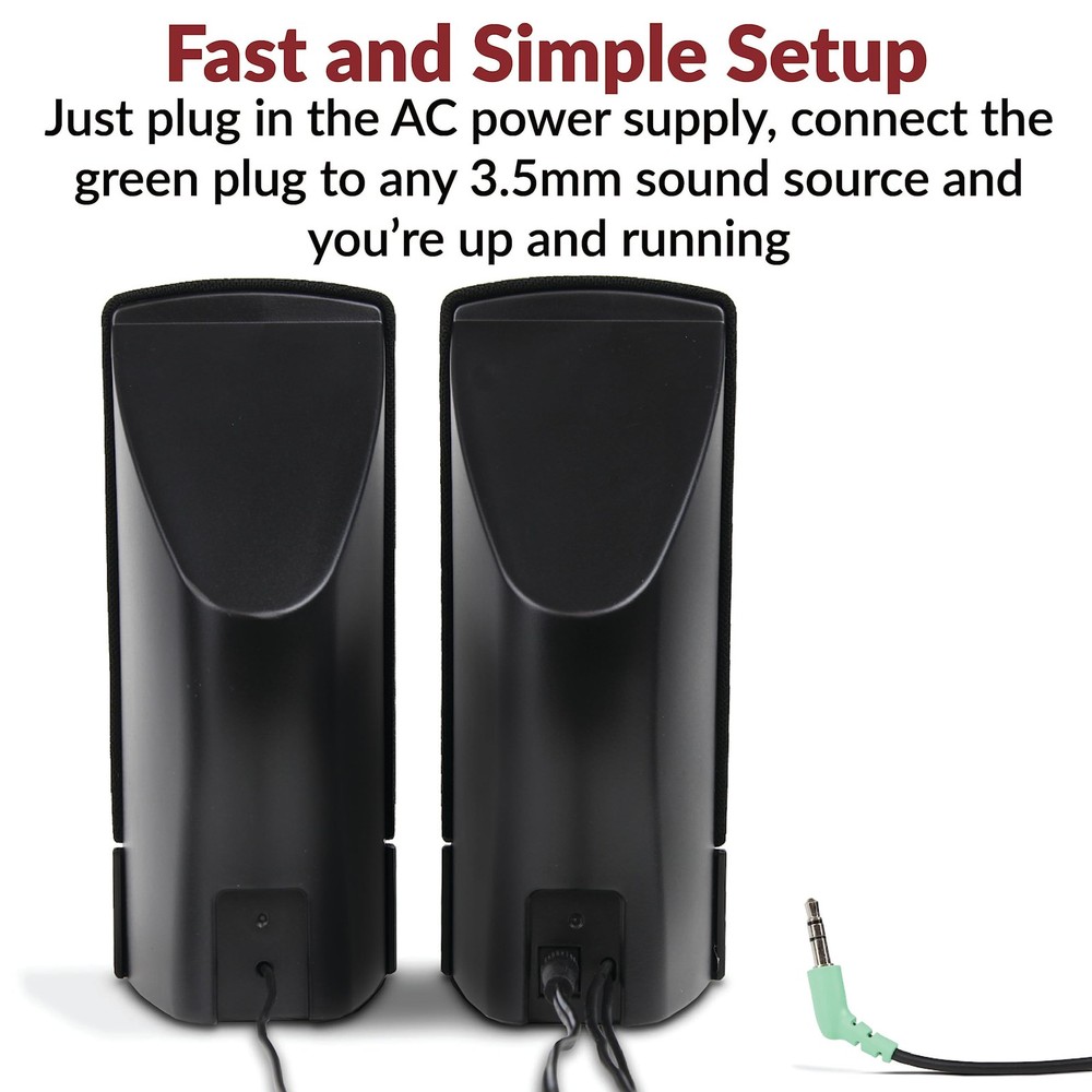 CA-2014 Computer Speakers, Full Stereo Sound, Convenient Controls, Easy Setup