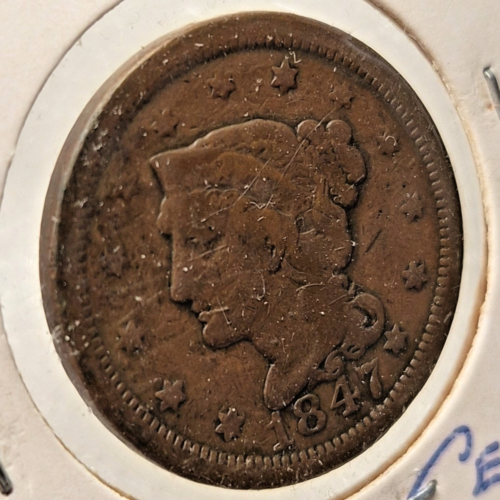 1847 Braided Hair Large Cent - #B154