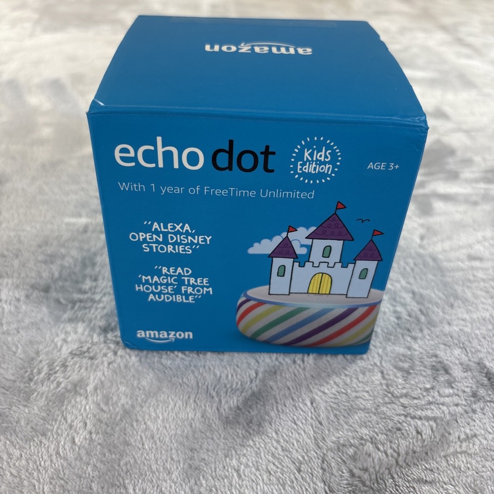 Amazon Echo Dot 3rd Gen. Smart Speaker Alexa Kids Edition Rainbow Tested Working